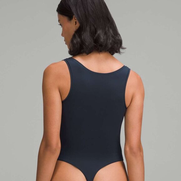 NWT lululemon ultra soft Nulu Wundermost Square-Neck Bodysuit Navy Sz 1X - Picture 2 of 9